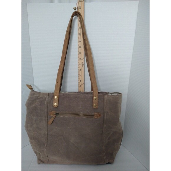 Myra Bag 100% Cotton/Leather Canvas Shoulder Tote Bag Aztec Southwestern Boho - Picture 2 of 16